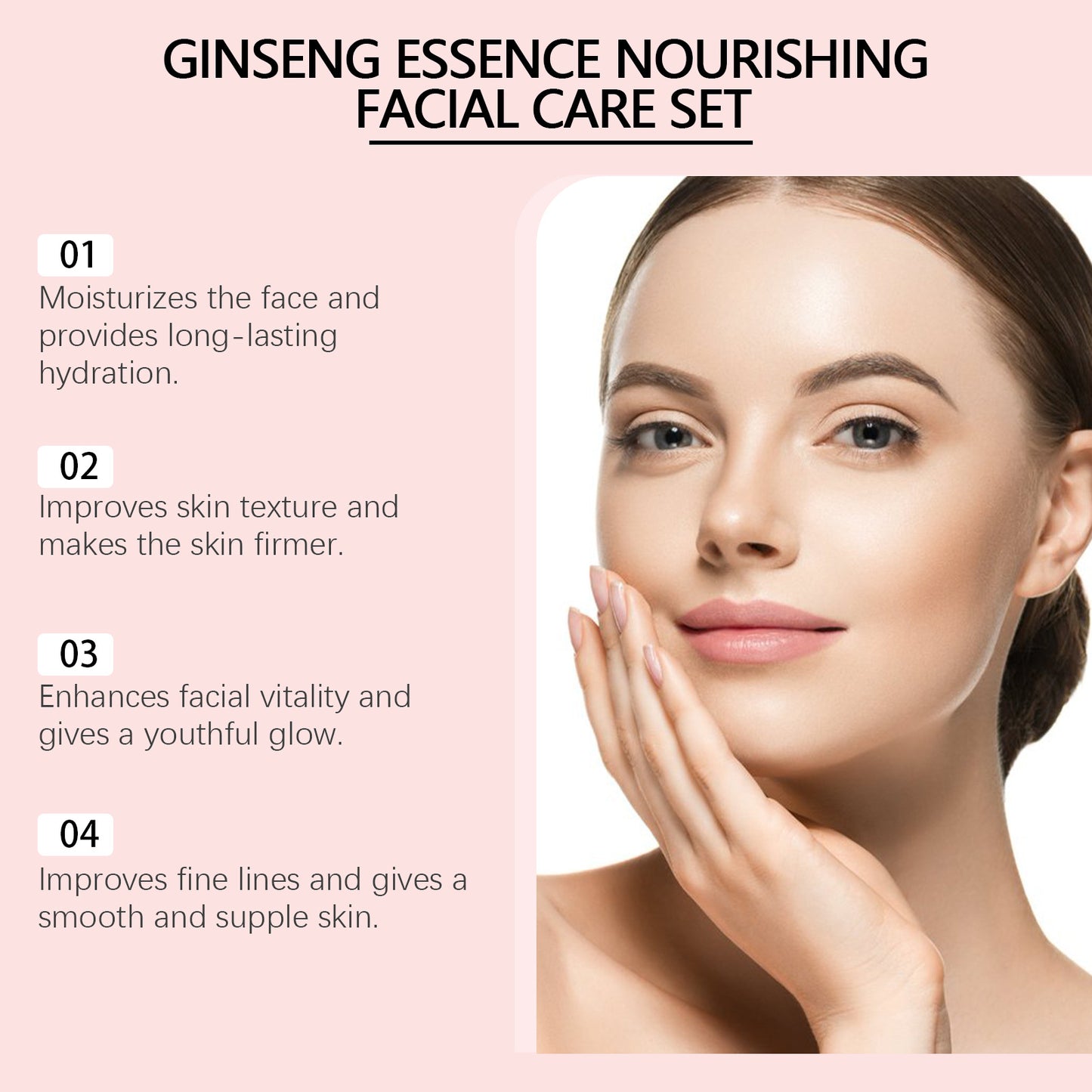 Nourishing facial skin care set with glow tonic lotion and cream