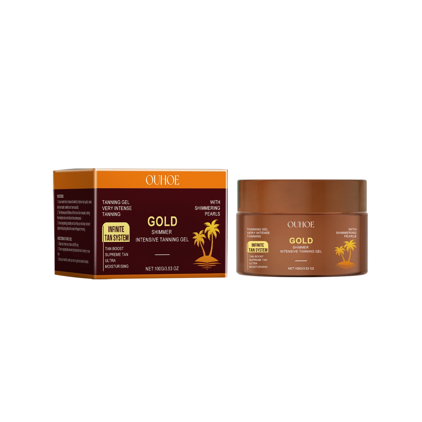 OUHOE golden glow tanning gel for sun-kissed moisturized summer skin