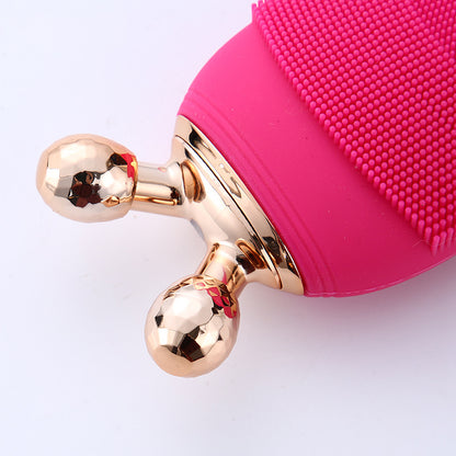 Multifunctional ultrasonic silicone facial cleansing device