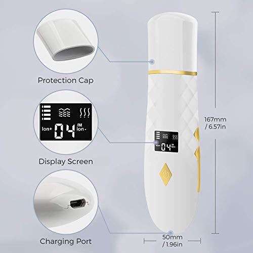 Ultrasonic pore cleansing LED display facial cleanser device