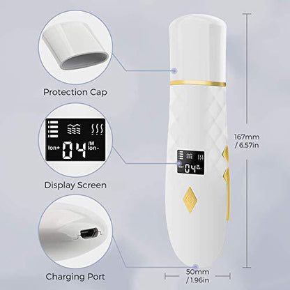Ultrasonic pore cleansing LED display facial cleanser device