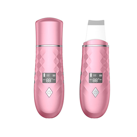 Ultrasonic pore cleansing LED display facial cleanser device