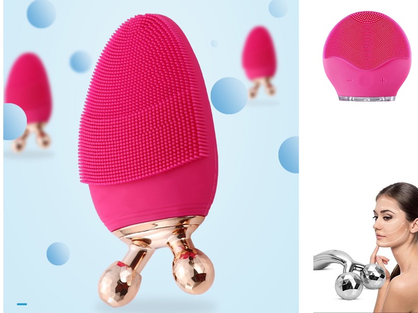 Multifunctional ultrasonic silicone facial cleansing device