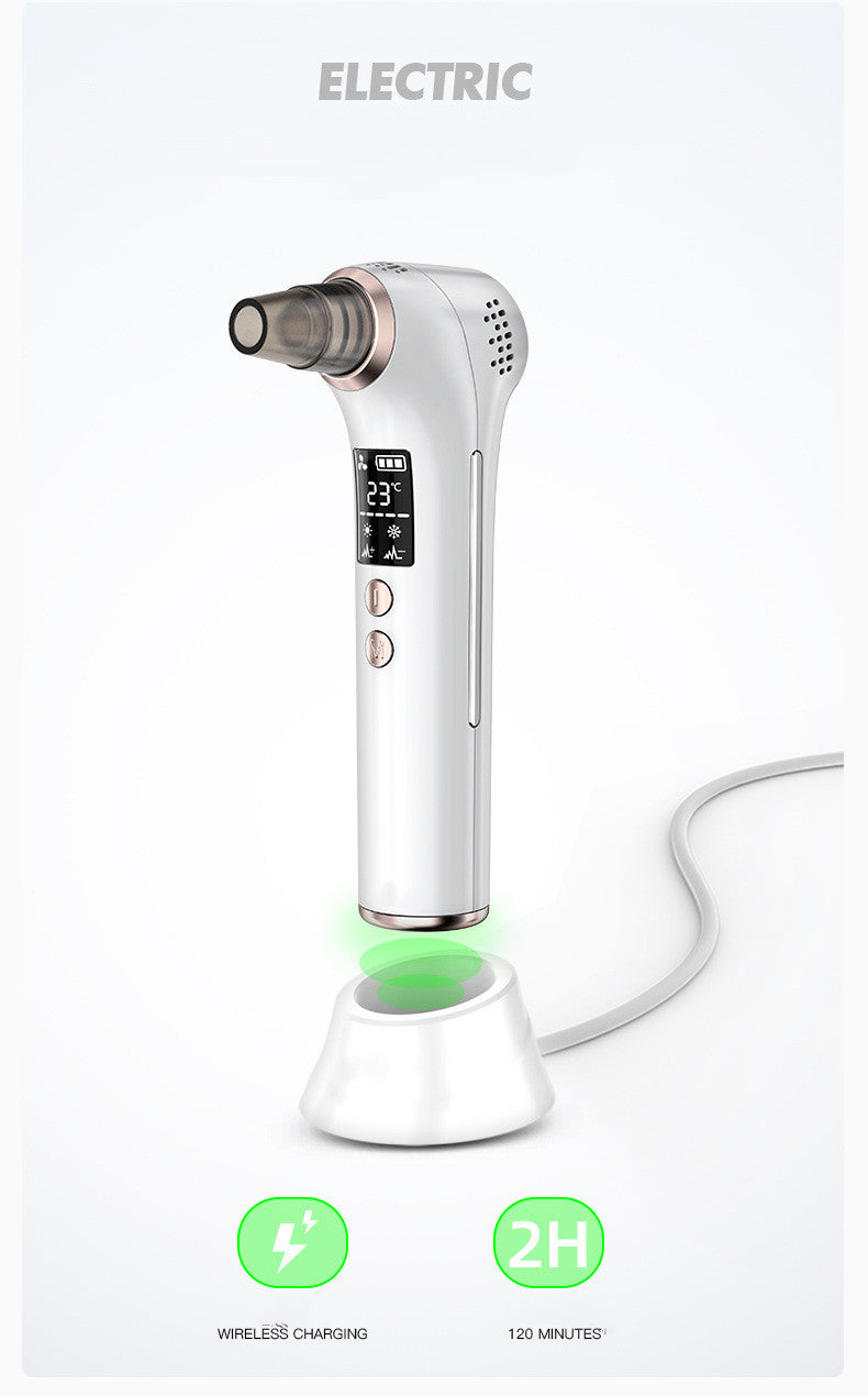 Ice-hot blackhead and acne removal electric facial cleansing device