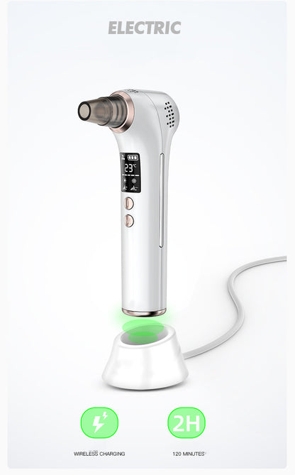 Ice-hot blackhead and acne removal electric facial cleansing device