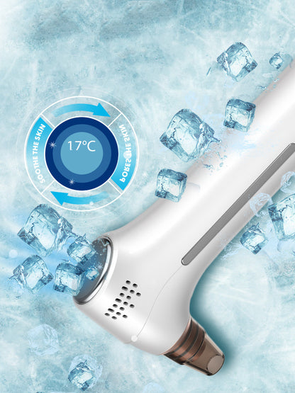 Ice-hot blackhead and acne removal electric facial cleansing device