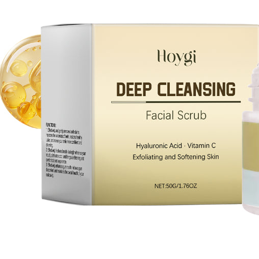 Deep cleansing facial scrub with walnut powder and shea butter