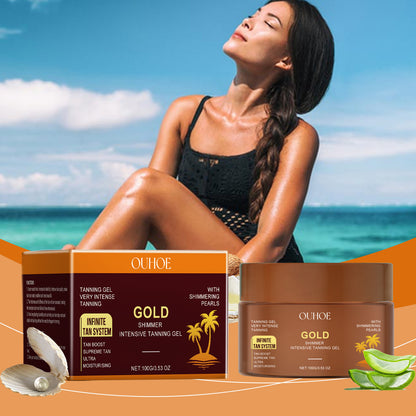 OUHOE golden glow tanning gel for sun-kissed moisturized summer skin