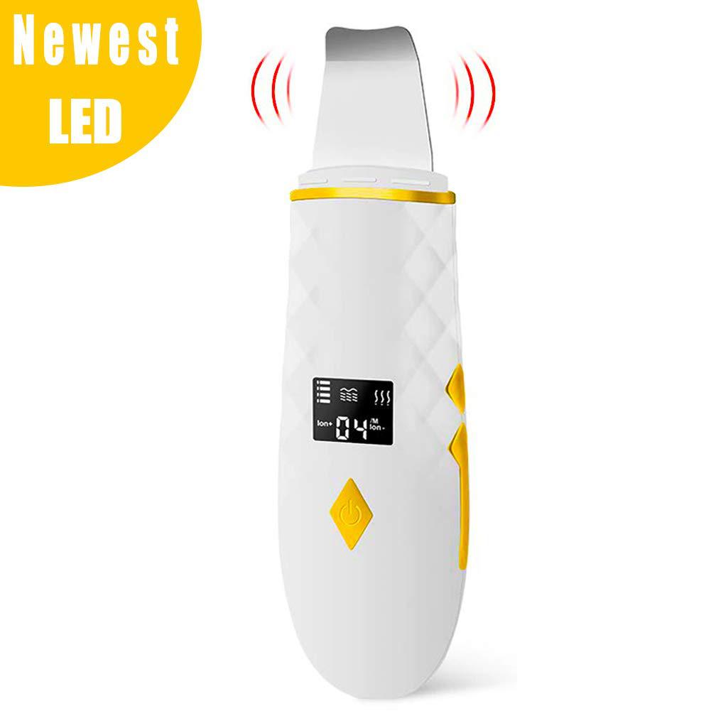 Ultrasonic pore cleansing LED display facial cleanser device