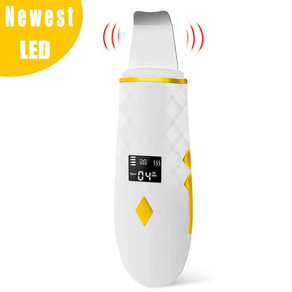 Ultrasonic pore cleansing LED display facial cleanser device