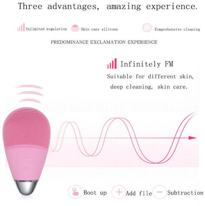 Electric silicone facial cleansing brush for deep pore cleansing