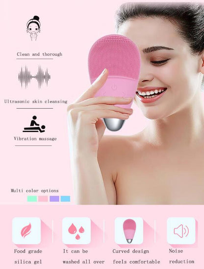 Electric silicone facial cleansing brush for deep pore cleansing