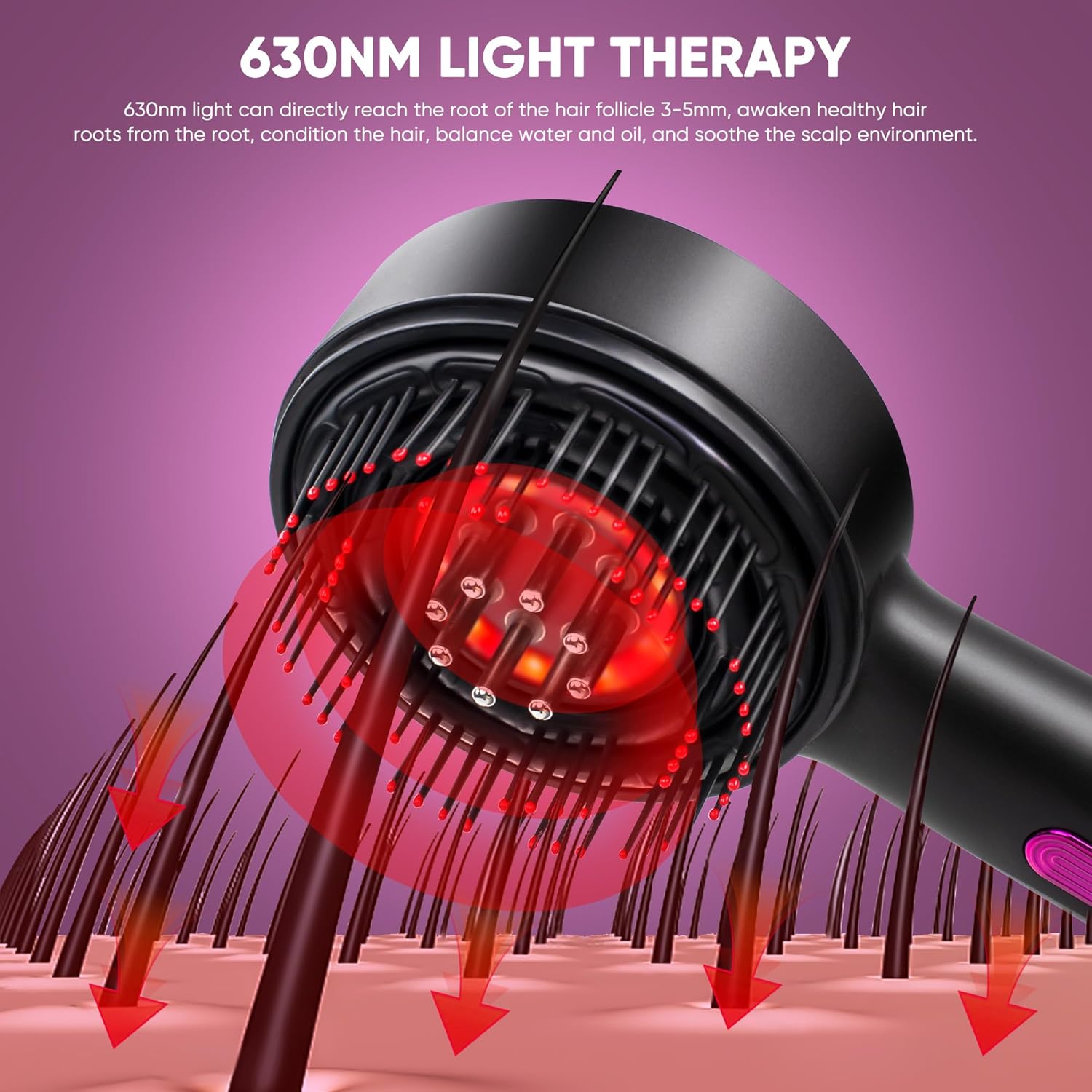 Deep scalp stimulation comb massager for faster hair growth and circulation