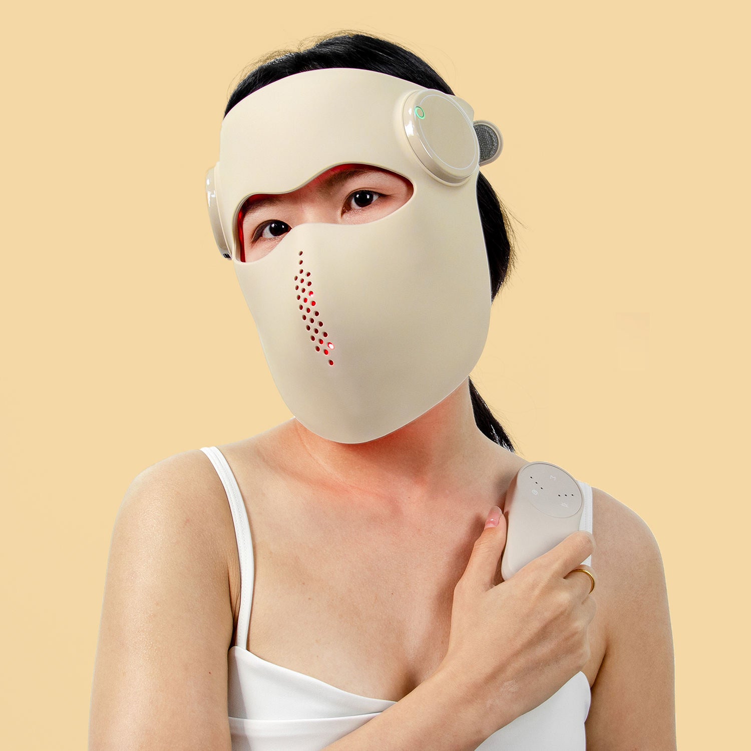 LED red light therapy facial mask for anti-aging and skin rejuvenation