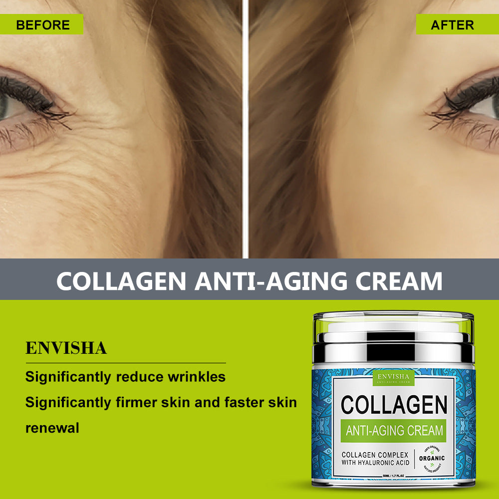 Retinol and collagen anti-aging face cream for wrinkle reduction