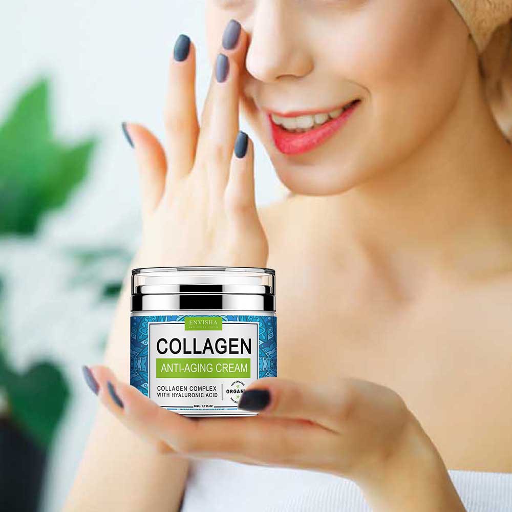 Retinol and collagen anti-aging face cream for wrinkle reduction